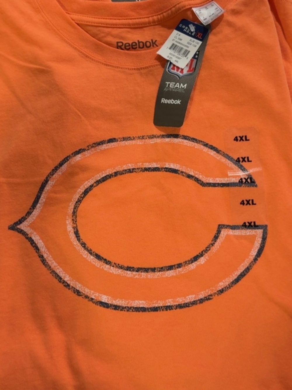 REEBOK BEARS 4XL T SHIRT